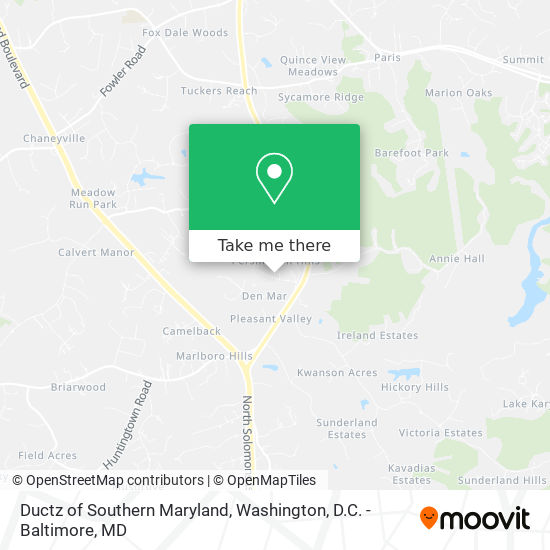 Ductz of Southern Maryland map