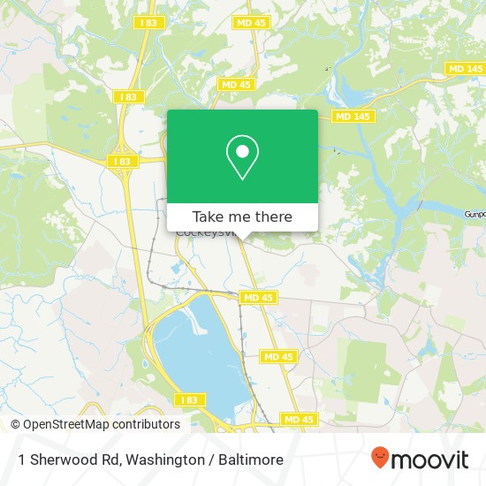 Mapa de 1 Sherwood Rd, Cockeysville, MD 21030