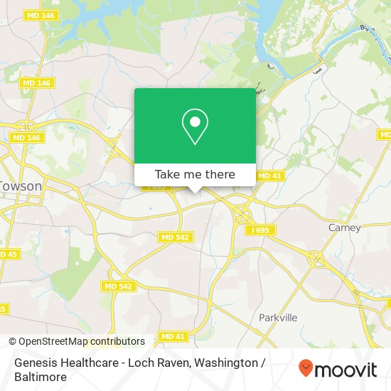 Genesis Healthcare - Loch Raven, 8720 Emge Rd map