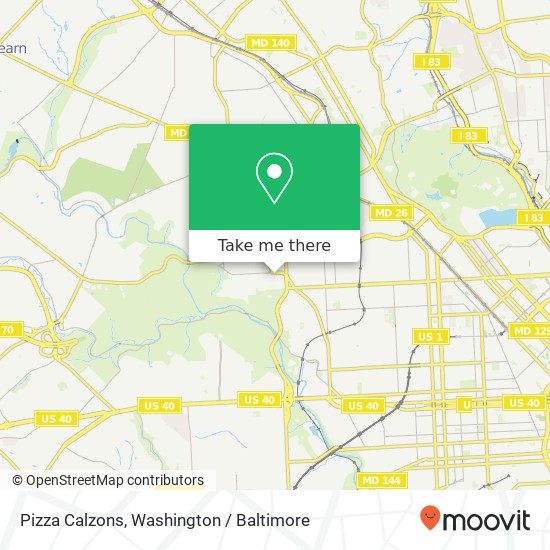 Mapa de Pizza Calzons, 2018 Denison St