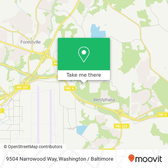 Mapa de 9504 Narrowood Way, Upper Marlboro, MD 20772