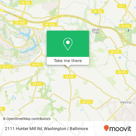 Mapa de 2111 Hunter Mill Rd, Vienna, VA 22181