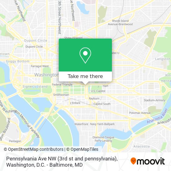 Pennsylvania Ave NW (3rd st and pennsylvania) map