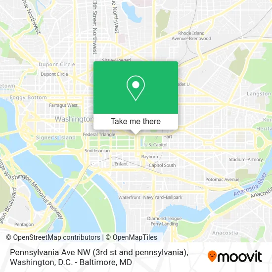 Mapa de Pennsylvania Ave NW (3rd st and pennsylvania)