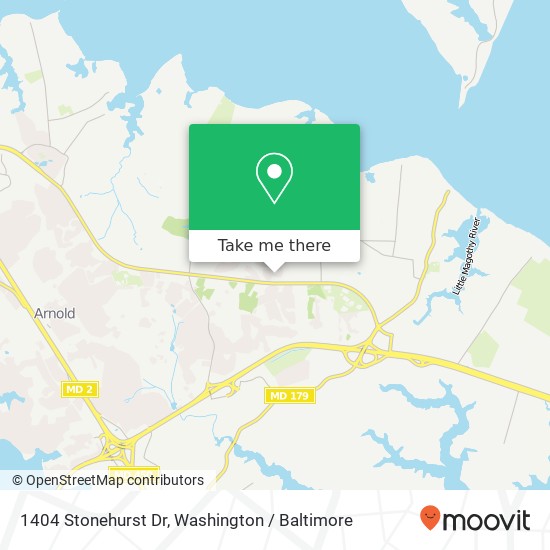 Mapa de 1404 Stonehurst Dr, Annapolis, MD 21409