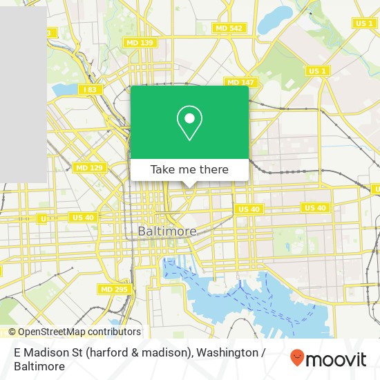 E Madison St (harford & madison), Baltimore, MD 21202 map