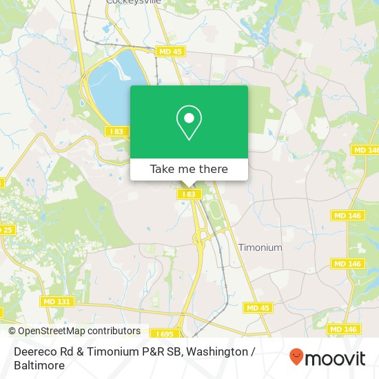 Deereco Rd & Timonium P&R SB map