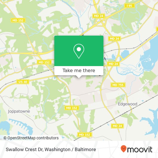 Mapa de Swallow Crest Dr, Edgewood, MD 21040
