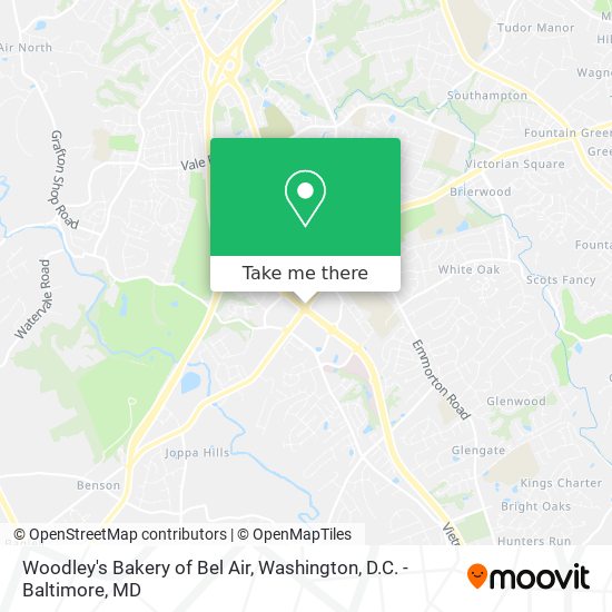 Woodley's Bakery of Bel Air map