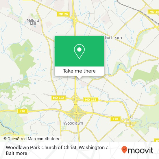Mapa de Woodlawn Park Church of Christ, 6730 Dogwood Rd