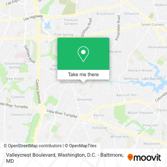 Mapa de Valleycrest Boulevard