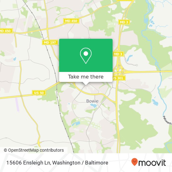Mapa de 15606 Ensleigh Ln, Bowie, MD 20716