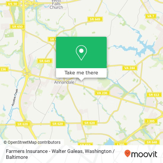 Mapa de Farmers Insurance - Walter Galeas, 4320 Evergreen Ln