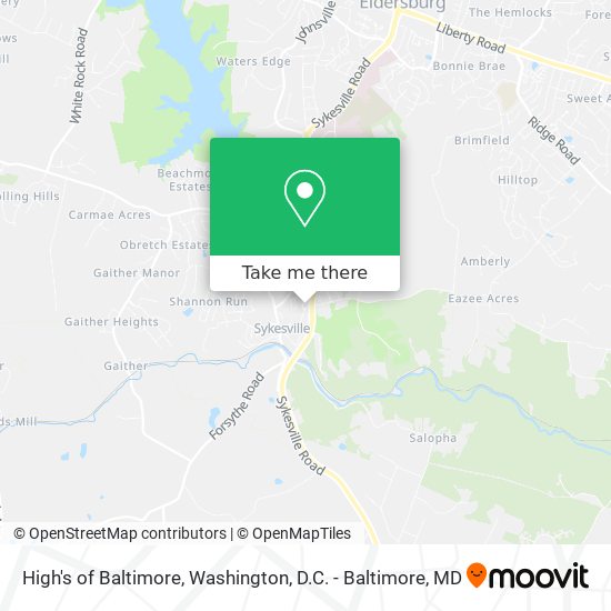 High's of Baltimore map