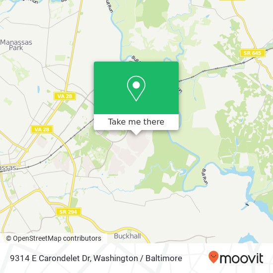 Mapa de 9314 E Carondelet Dr, Manassas Park, VA 20111