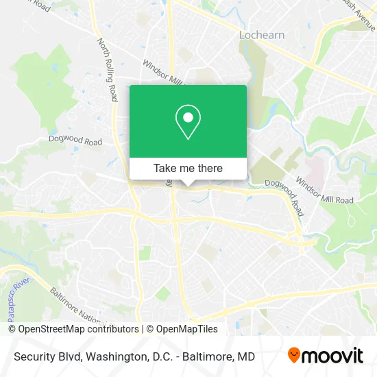 Mapa de Security Blvd