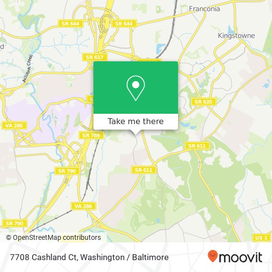 Mapa de 7708 Cashland Ct, Alexandria, VA 22315