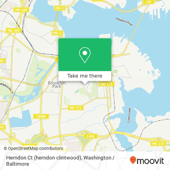 Mapa de Herndon Ct (herndon clintwood), Brooklyn, MD 21225