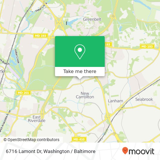 Mapa de 6716 Lamont Dr, Lanham, MD 20706