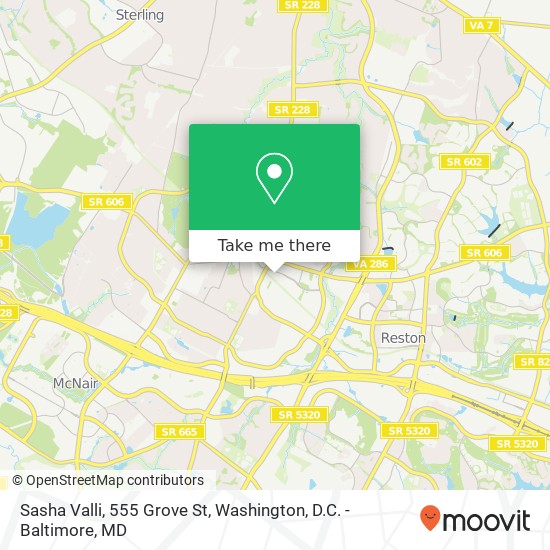 Mapa de Sasha Valli, 555 Grove St