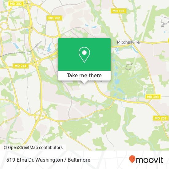 Mapa de 519 Etna Dr, Upper Marlboro, MD 20774