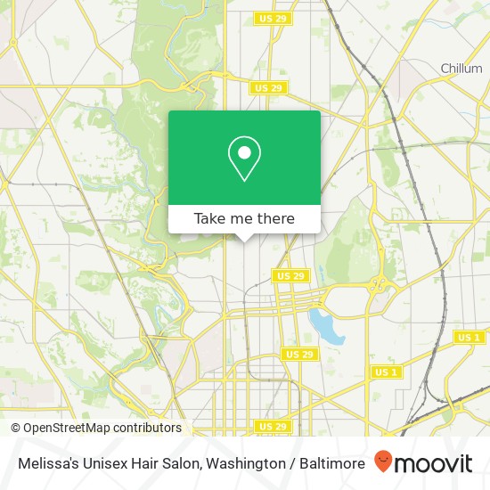 Melissa's Unisex Hair Salon, 3705 14th St NW map