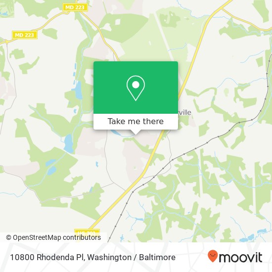 Mapa de 10800 Rhodenda Pl, Upper Marlboro, MD 20772