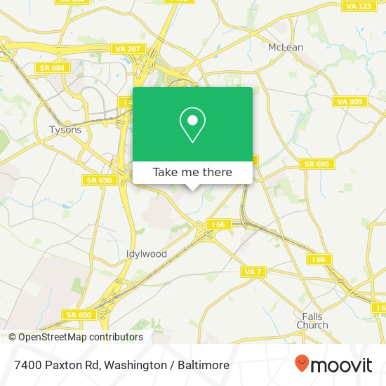 Mapa de 7400 Paxton Rd, Falls Church, VA 22043