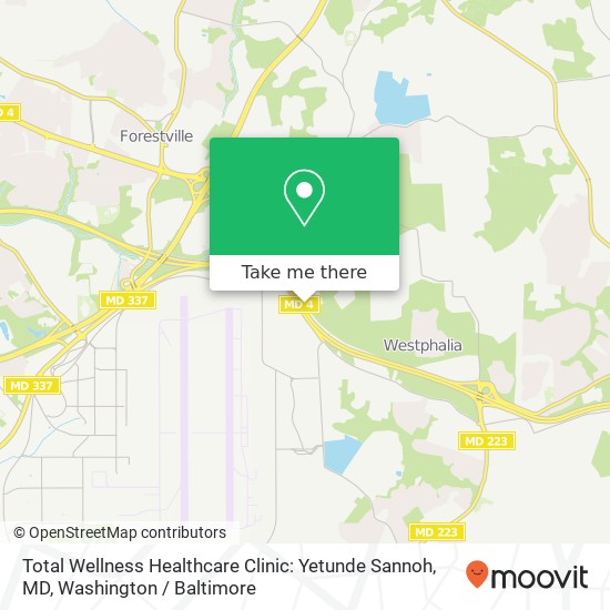 Mapa de Total Wellness Healthcare Clinic: Yetunde Sannoh, MD, 9440 Pennsylvania Ave