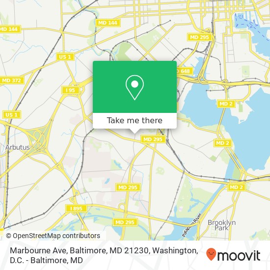 Marbourne Ave, Baltimore, MD 21230 map