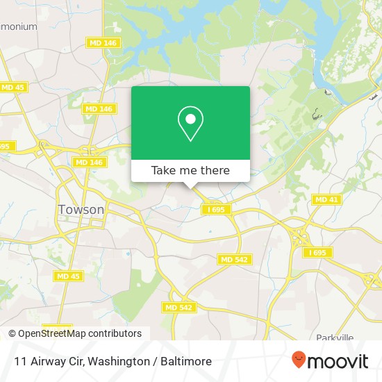 Mapa de 11 Airway Cir, Towson, MD 21286