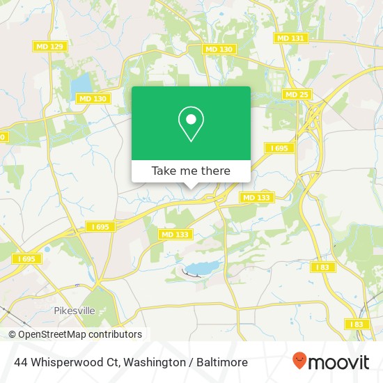Mapa de 44 Whisperwood Ct, Pikesville, MD 21208