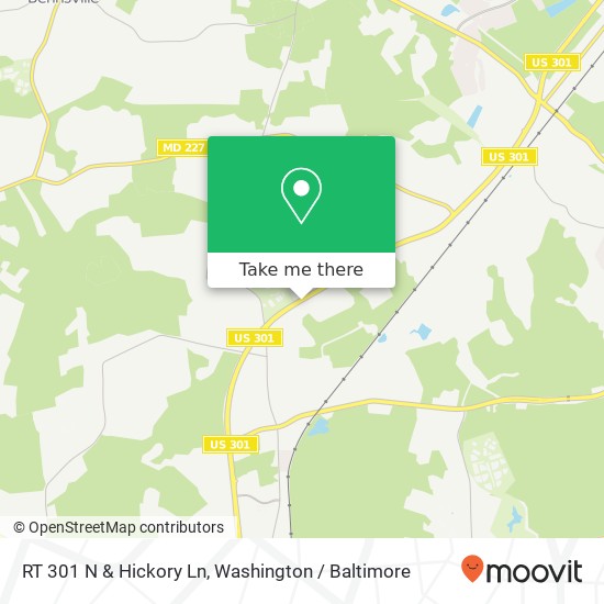 RT 301 N & Hickory Ln map