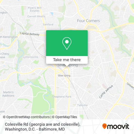 Colesville Rd (georgia ave and colesville) map