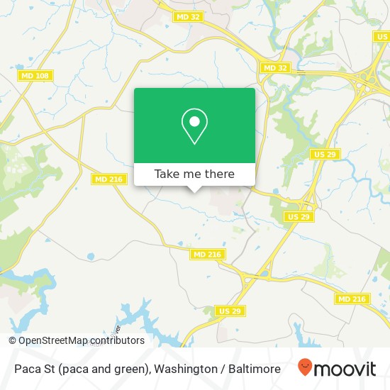 Mapa de Paca St (paca and green), Fulton, MD 20759