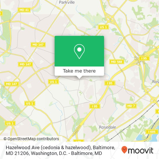 Hazelwood Ave (cedonia & hazelwood), Baltimore, MD 21206 map