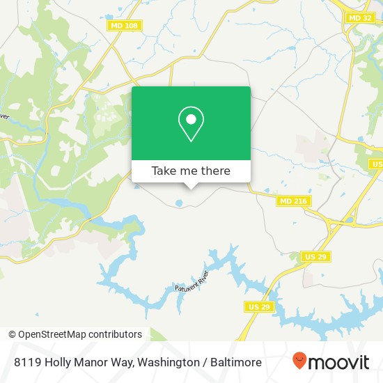 Mapa de 8119 Holly Manor Way, Fulton, MD 20759
