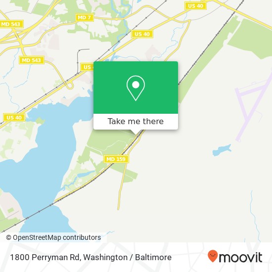 Mapa de 1800 Perryman Rd, Aberdeen, MD 21001