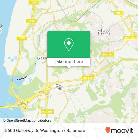 Mapa de 5600 Galloway Dr, Oxon Hill, MD 20745