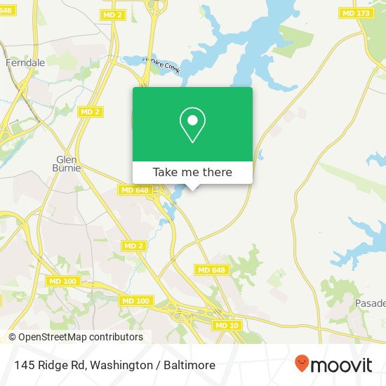 Mapa de 145 Ridge Rd, Glen Burnie, MD 21060