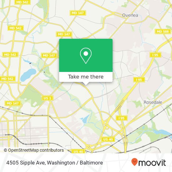 Mapa de 4505 Sipple Ave, Baltimore, MD 21206