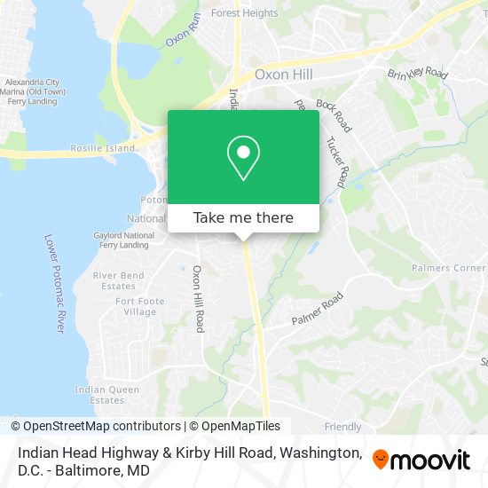 Indian Head Highway & Kirby Hill Road map