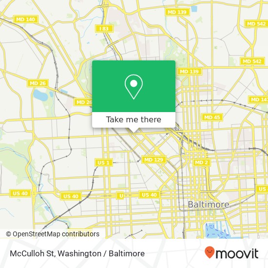 Mapa de McCulloh St, Baltimore, MD 21217