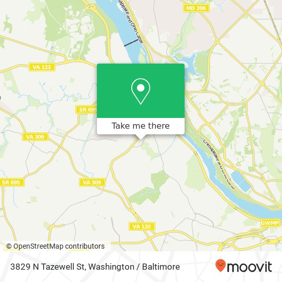Mapa de 3829 N Tazewell St, Arlington (ARLINGTON), VA 22207