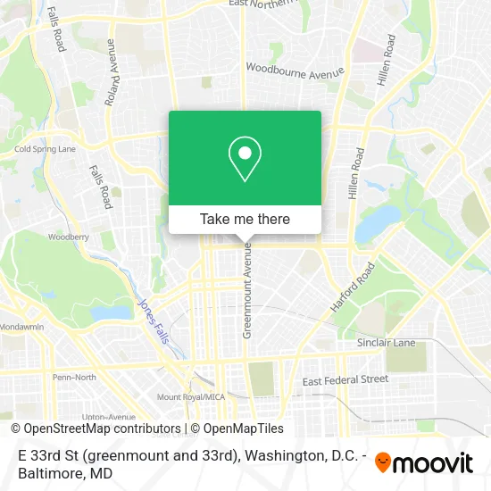 Mapa de E 33rd St (greenmount and 33rd)