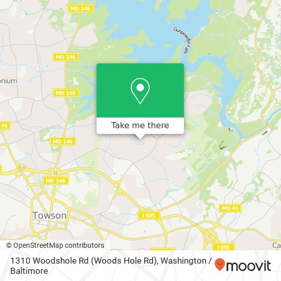 Mapa de 1310 Woodshole Rd (Woods Hole Rd), Towson, MD 21286