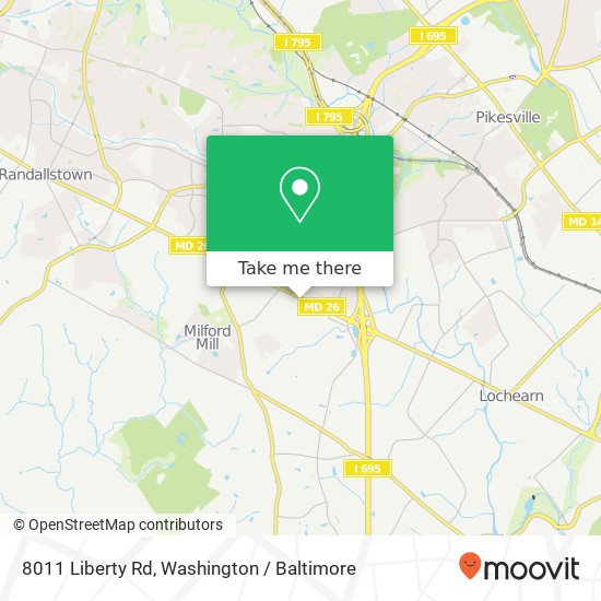 Mapa de 8011 Liberty Rd, Windsor Mill, MD 21244