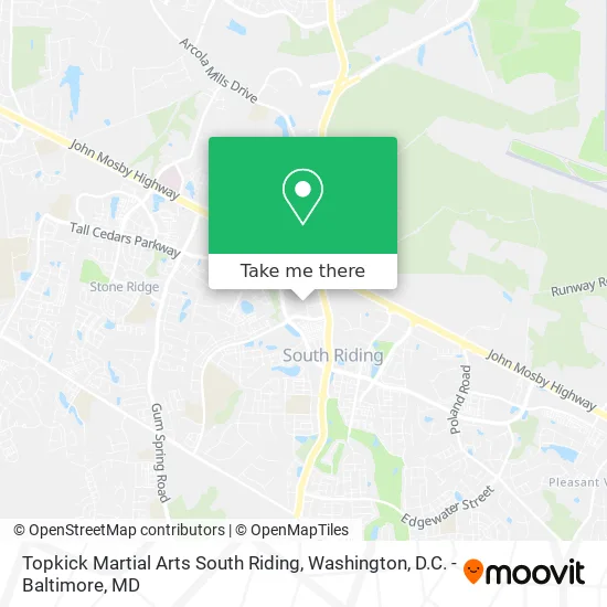 Topkick Martial Arts South Riding map