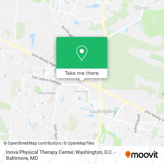 Mapa de Inova Physical Therapy Center