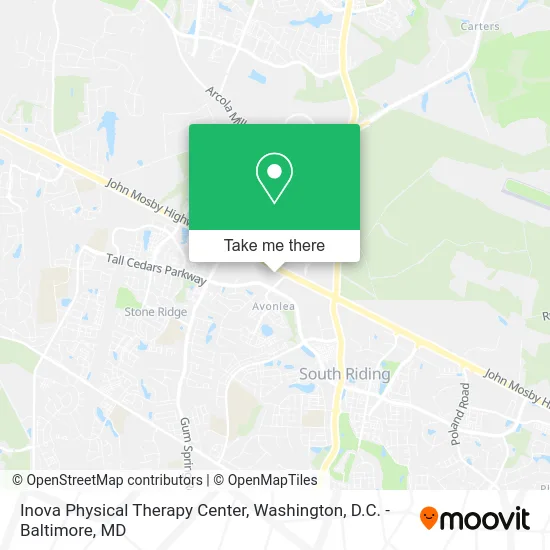 Inova Physical Therapy Center map